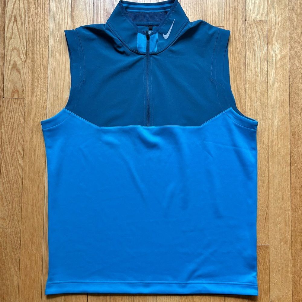 Nike Golf Men’s Dri-Fit Tour Performance 1/4 Zip Pullover Vest Medium Blue